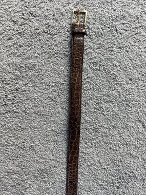 Paul Stuart Luxury Brown Genuine Alligator Leather Belt Sz 36 Made in USA